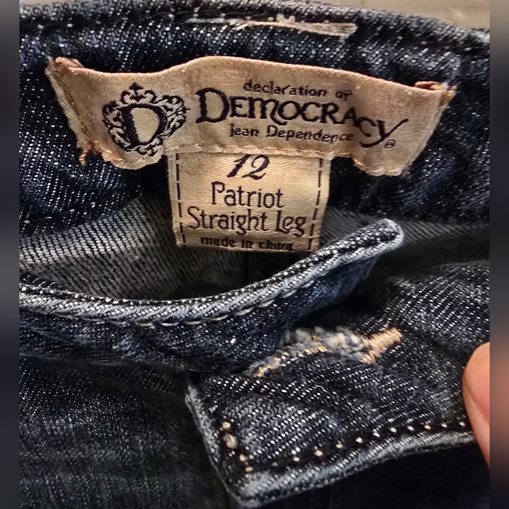Democracy Dark Blue Straight Leg Jeans 12 x 30 - Picture 3 of 5
